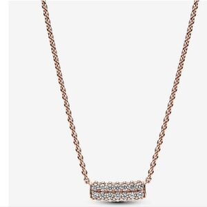 Pandora Timeless Pavé Double-row Bar Collier Necklace